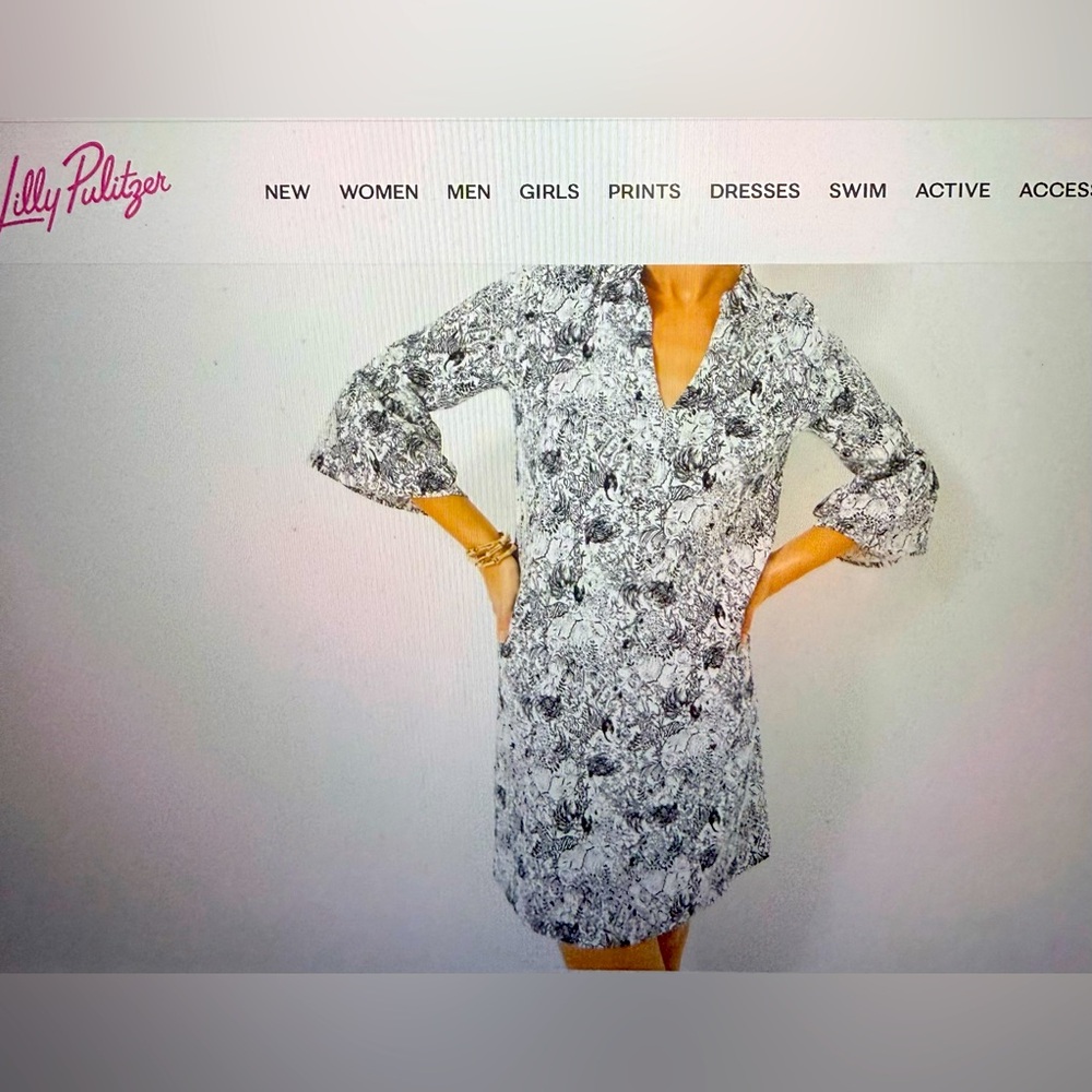 Lilly Pulitzer, new with tags, HAYES‎ dress, cotton, extra small, black & white